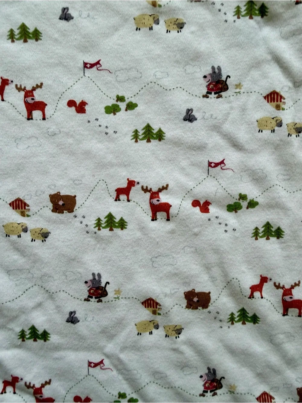Kissy Kissy Reversible 100% Pima Cotton Baby Blanket | Woodland Print